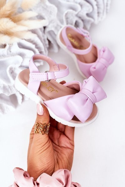 Children's Sandals With Bow Purple Abbie