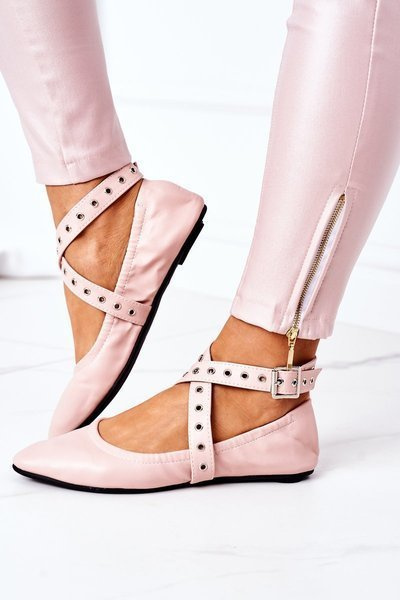 Ballerines Pliables En Cuir Lu Boo Rose