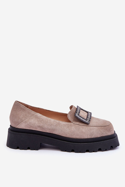 Mocassins Confortables En Daim Beige Agathe