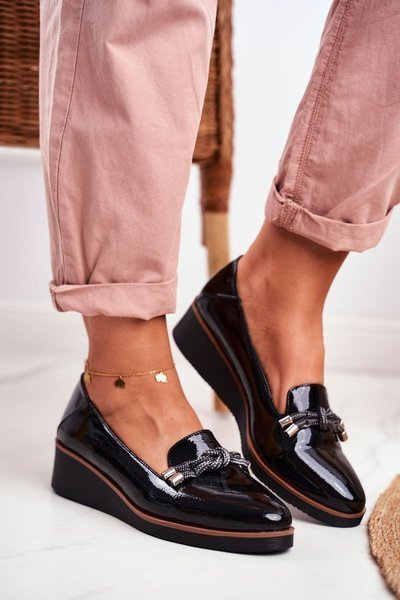 Mocassins Femme Painted Wedge Noir Abba