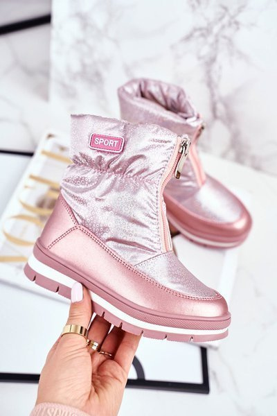 Bottes de neige femme chaudes en laine naturelle bulles roses