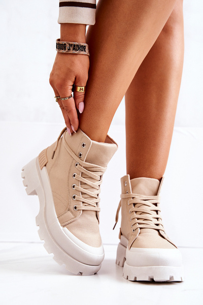 Trappeurs Attachés Fidèle Beige Foncé