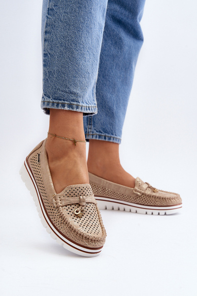 Damen Mokassins aus Spitze mit goldenen Details Twista