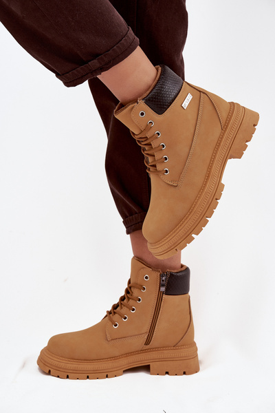 Isolierte Damenschuhe mit Reißverschluss Camel Selinda