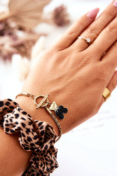 Bracelet avec Pendentif Ours Golden Lizz