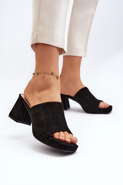 Mules à talons noires pour femmes Bralya