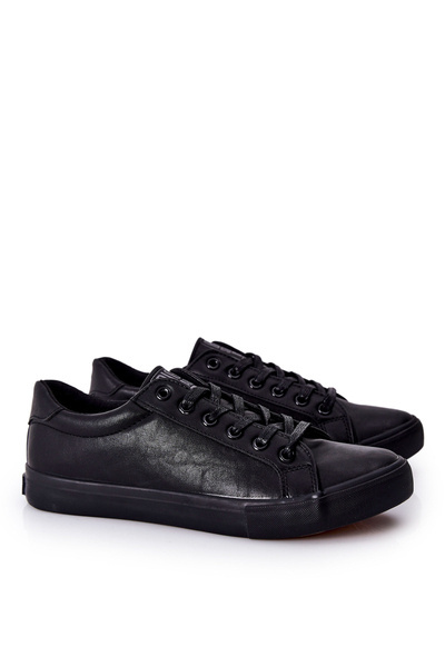 Leder Turnschuhe Big Star II174029 Schwarz