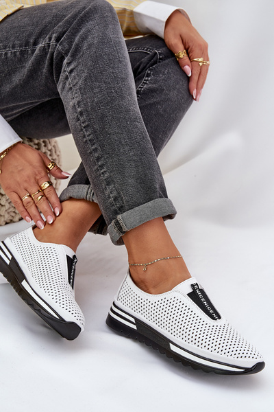 Damen Slipper Aus Naturleder S.Barski LR51-672 Weiß