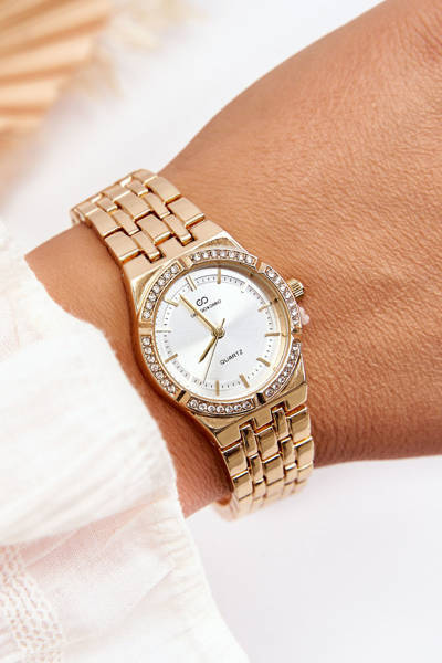 Montre En Acier Avec Zircons Giorgio&Dario Or