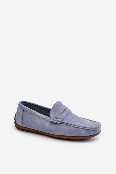 Mocassins Homme En Daim Bleu Foncé Wesley