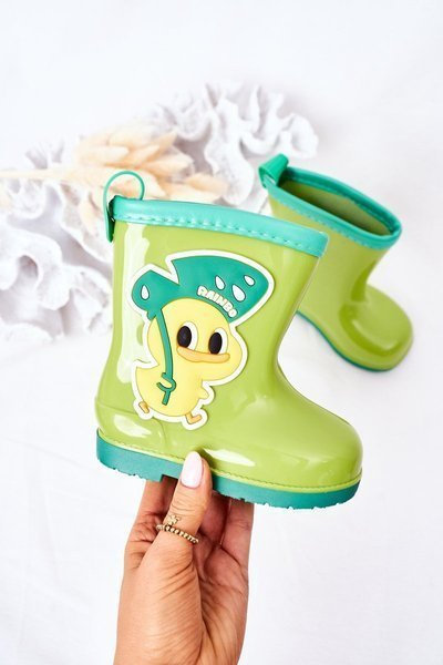 Bottes De Pluie Enfant Avec Un Canard Vert