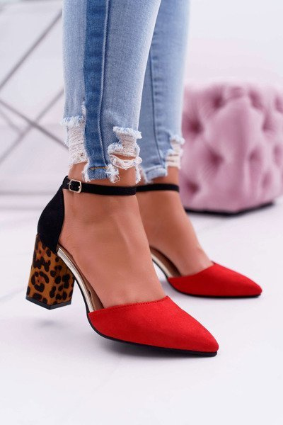 Moteriški Panther Red Ferri Stiletto siurbliai