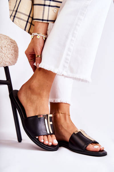 Chaussons Classiques En Cuir Pour Femme Noir Adele