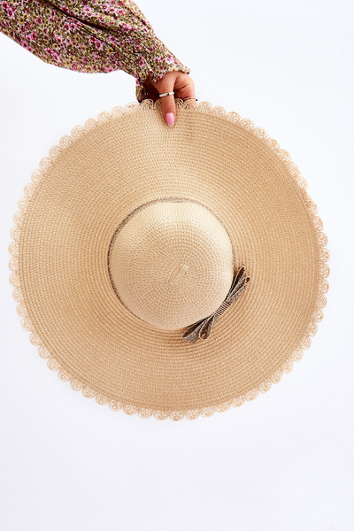 Rüschenhut für Damen Beige