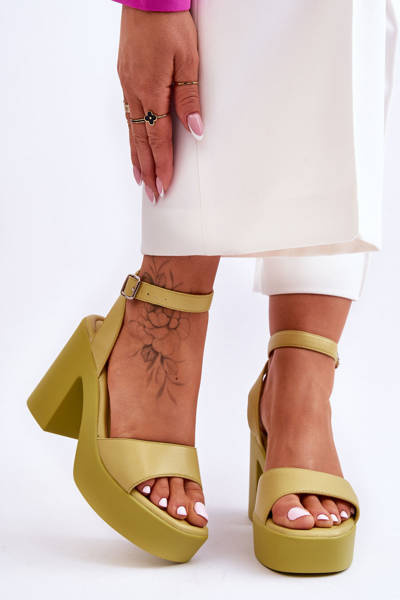 Sandales à la mode sur talon massif Lime Karmine