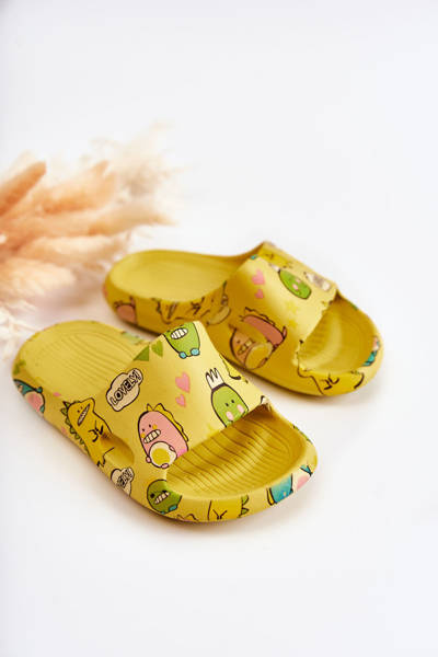 Light Children's Slippers Dinosaurs Yellow Astro
