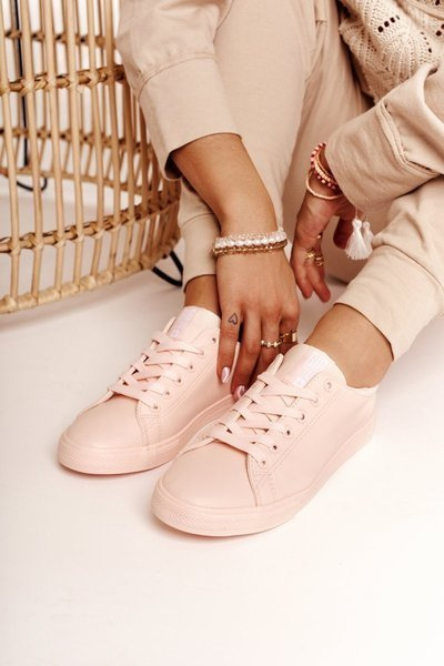 Damen Leder Pantoffeln BIG STAR HH274141 Hellrosa