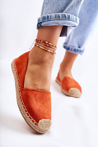 Klasikinės moteriškos zomšos Espadrilles Orange Clarice