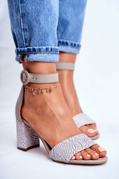 Women's Sandals Maciejka Leather Grey 04235-03/00-5