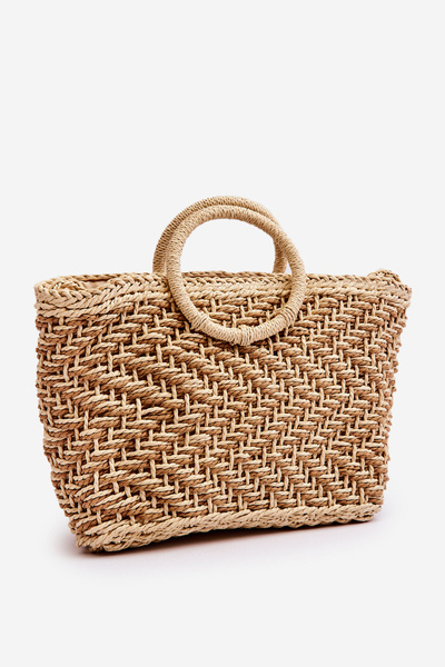 Grand sac à main zippé à la mode Beige