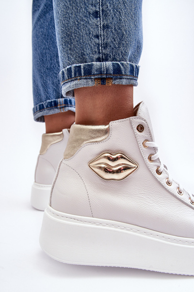 Damen Hohe Schnürschuhe Lemar Weiß Katerin