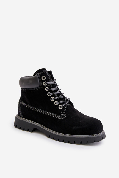Bottines isolées en daim pour hommes Big Star OO174138 HI-POLY SYSTEM Noir