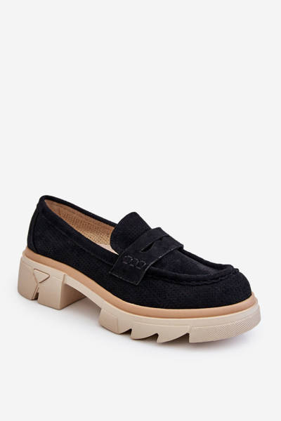Mocassins Femme Talons Plats Noir Fletcher