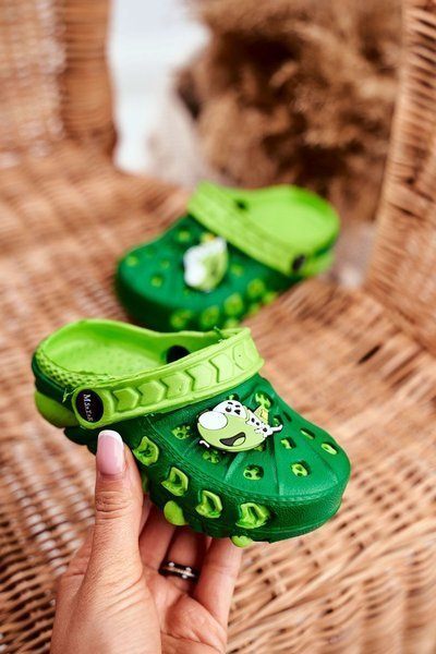 Vaikiški batai Foam Slides Green Plane Donald