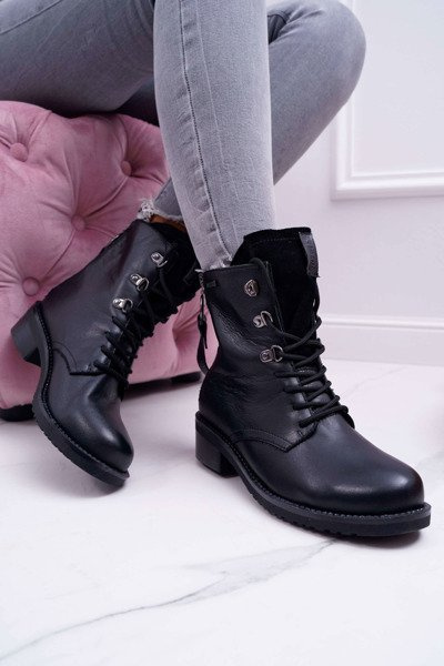 Bottines pour femmes Workers Big Star cuir noir EE274506