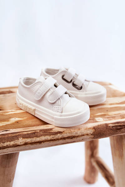 Baskets En Cuir Pour Enfants Avec Velcro BIG STAR KK374055 Blanc