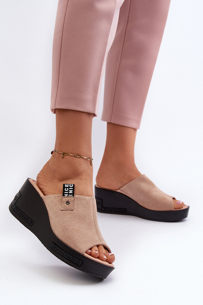 Damen Keilsandalen Beige Vleni
