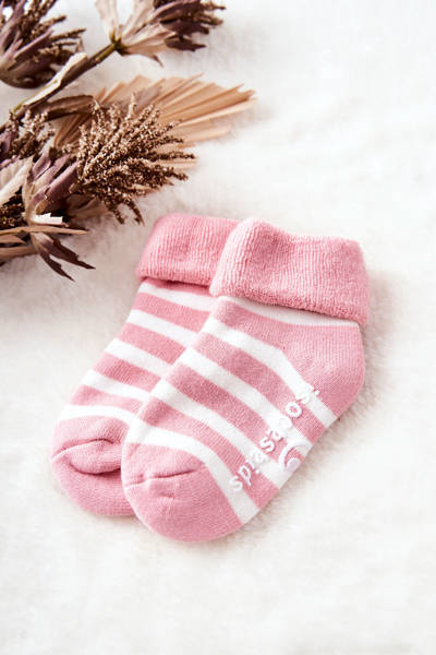 Gestreifte Socken für Kinder Rosa und Weiß