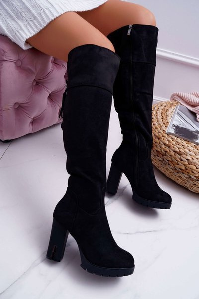 Damen Stiletto Stiefel Wildleder gepolstert Velkor