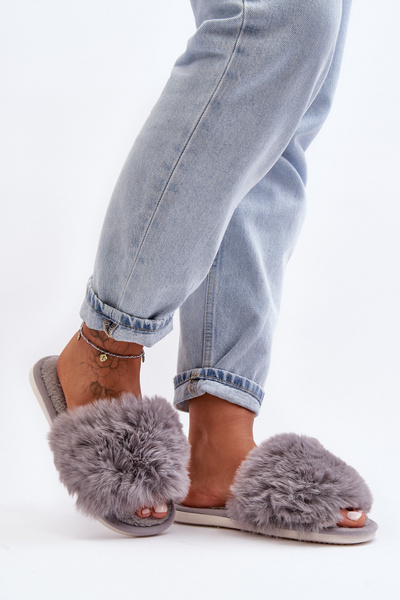 Chaussons Femme avec Fourrure Gris Vienitta