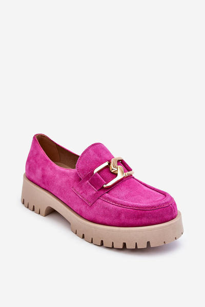 Mochete la modă din piele de căprioară ușoară Fuchsia Rayhan