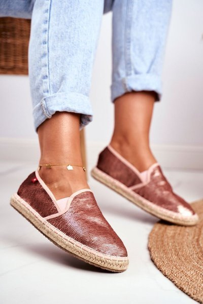 Moterų espadrilių pintas padas Pink Big Star DD274A163