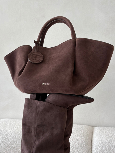 Sac À Main Femme Shopper En Suédine Big Star SS574002 Marron