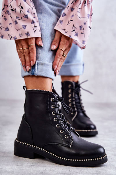 Bottes Pour Femmes Avec Clous Noir Rostill