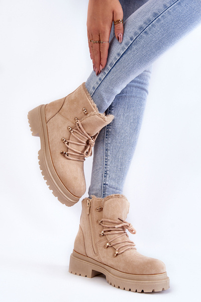 Bottines En Daim Pour Femme Beige Bellita