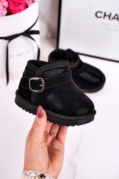 Bottes De Neige Enfant Avec Fourrure Noir Dreamy