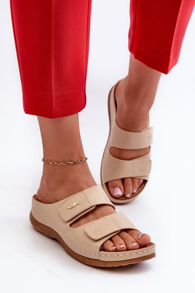 Sabots Légers Pour Femmes En Simili Cuir Beige Frellia