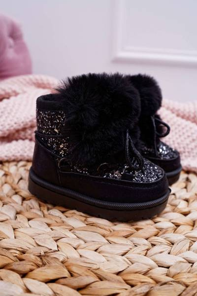 Bottes de neige enfant avec polaire noir Minnie Mouse