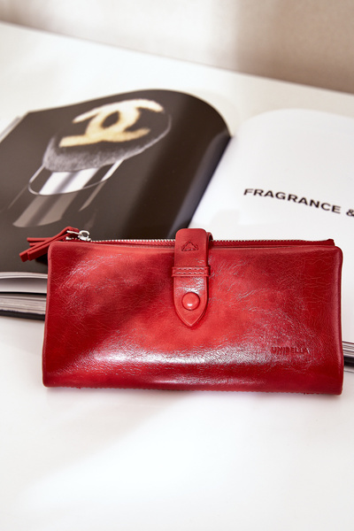Portefeuille Femme En Cuir Écologique Rouge Irinda