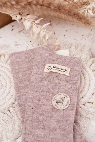 Șosete Caldă din Lână pentru Femei Cu Broderie Bej