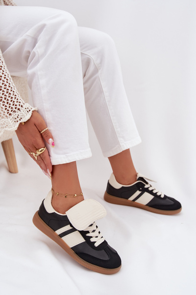 Žemi Moteriški Sneakers Su Apversta Kalba Juodi Ardira