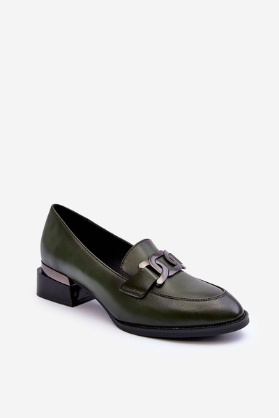 Plăci din piele Heels Sakina verde închis