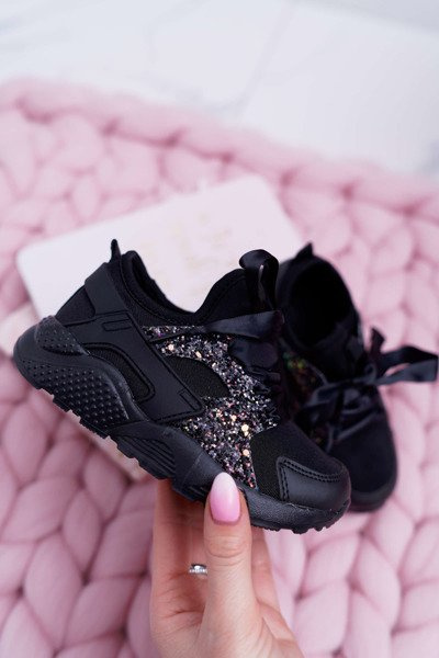 Pantofi sport pentru copii negri basm negru