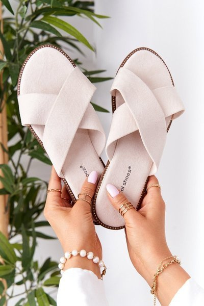 Chaussons En Daim Pour Femmes Beige Edesa