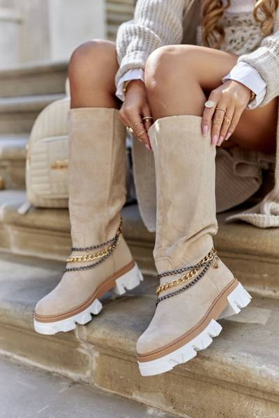 Women's High Stiefel Stiefel Beige Lagoon