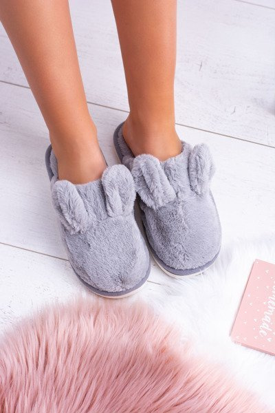 Women's Slippers Rabbits with Ears Grey Alabama
